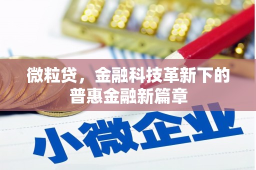 洪江微粒贷，金融科技革新下的普惠金融新篇章