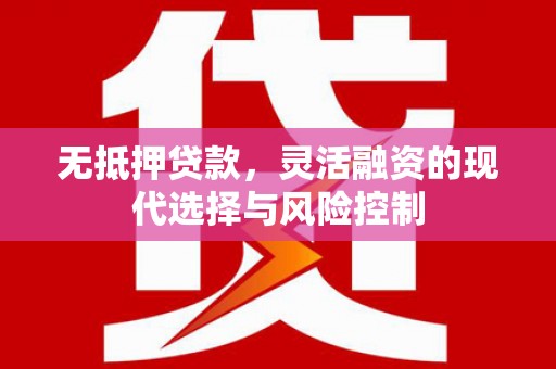洪江无抵押贷款，灵活融资的现代选择与风险控制