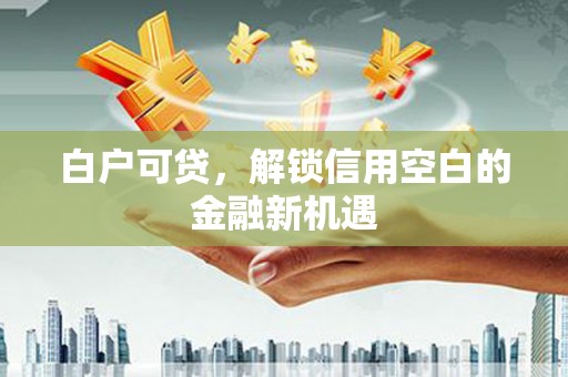 洪江白户可贷，解锁信用空白的金融新机遇