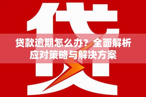 洪江贷款逾期怎么办？全面解析应对策略与解决方案