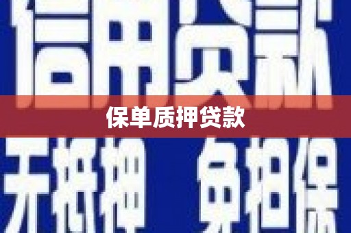 洪江保单质押贷款