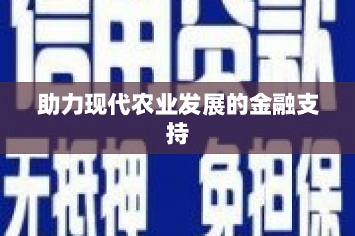 洪江助力现代农业发展的金融支持